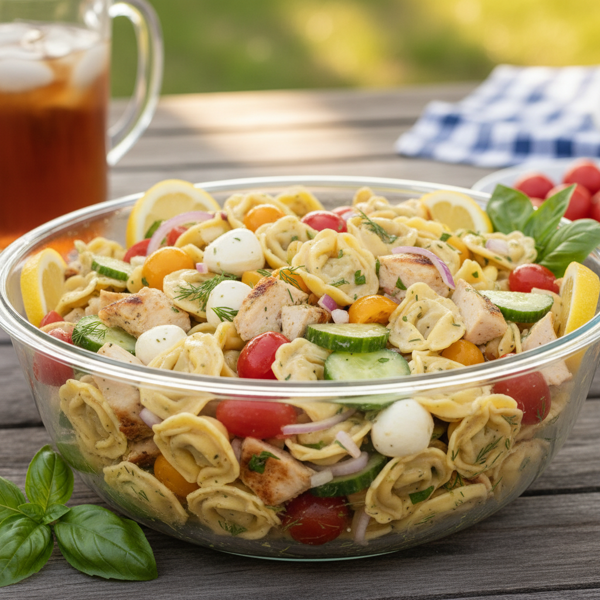 Summertime Chicken Tortellini Pasta Salad recipe