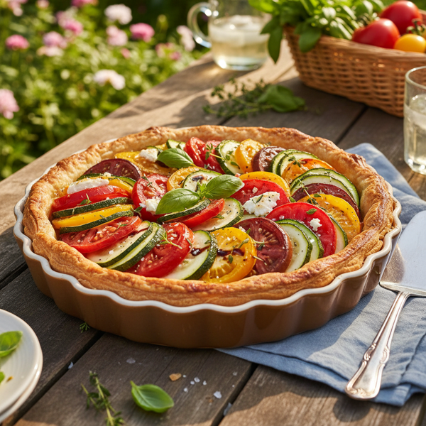 Summertime Heirloom Tomato and Zucchini Pie recipe