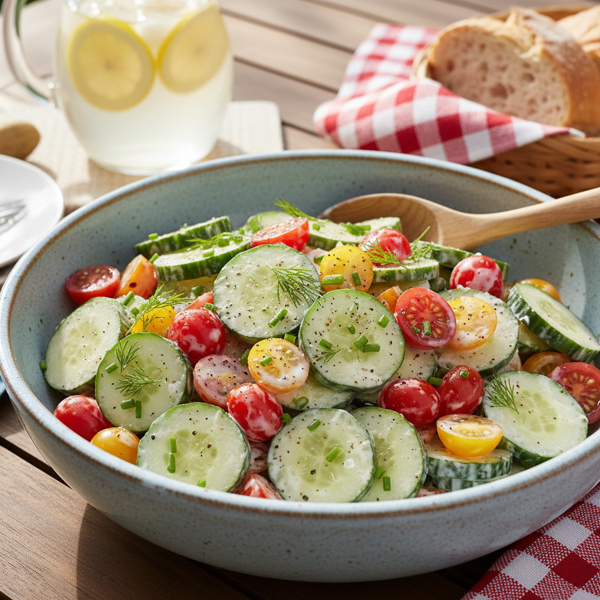 Summertime Ranch Cucumber Tomato Salad recipe