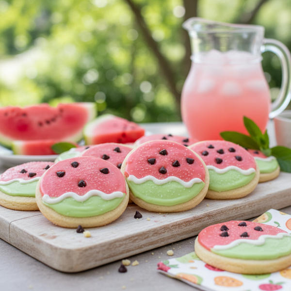 Summertime Watermelon-Inspired Sugar Cookies recipe