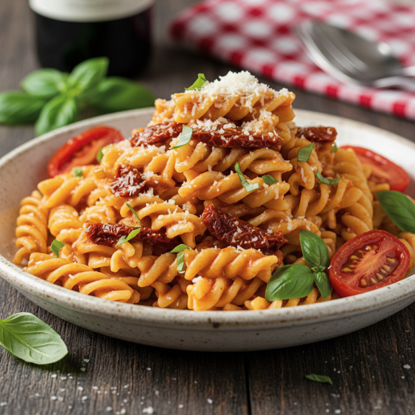Sun-Dried Tomato & Basil Rotini Delight recipe