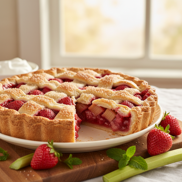 Sun-Kissed Strawberry Rhubarb Delight Pie recipe