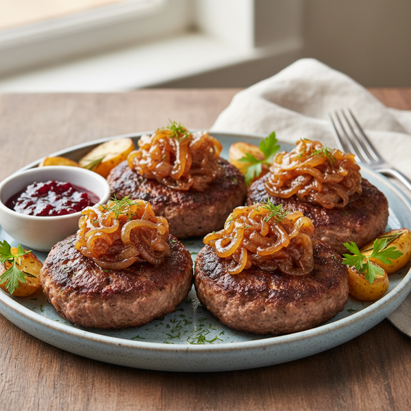 Swedish Caramelized Onion Beef Patties recipe