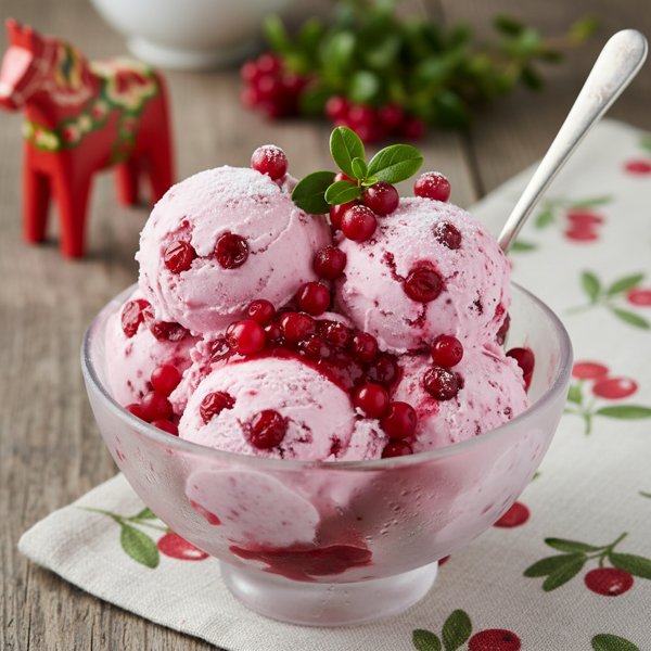 Swedish Lingonberry Delight Ice Cream recipe