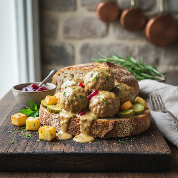 Swedish Meatball Medley on Sliced Bread recipe