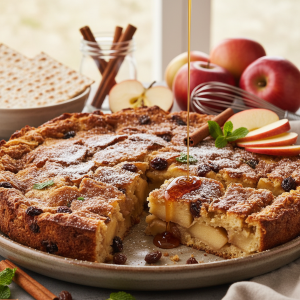Sweet Apple Cinnamon Matzoh Kugel recipe