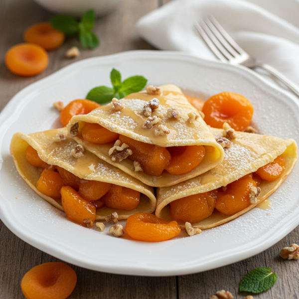 Sweet Apricot Walnut Crepes recipe