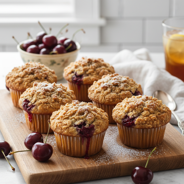 Sweet Cherry Crumble Muffins recipe