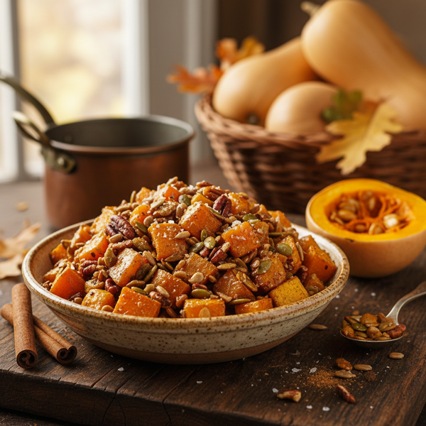 Sweet Cinnamon-Infused Butternut Squash Seed Crunch recipe