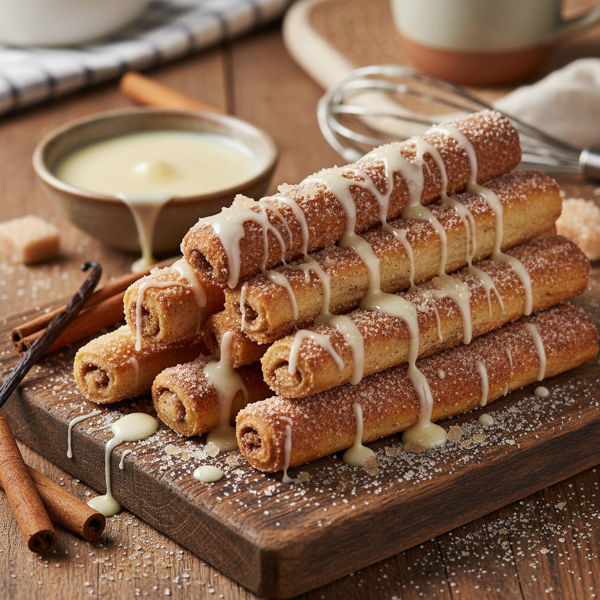 Sweet Cinnamon Sticks with Vanilla Glaze recipe