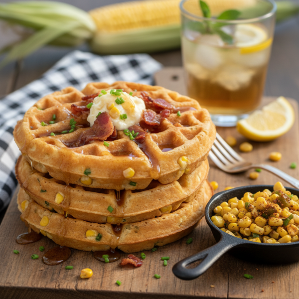 Sweet Corn Waffles with a Southern Twist recipe