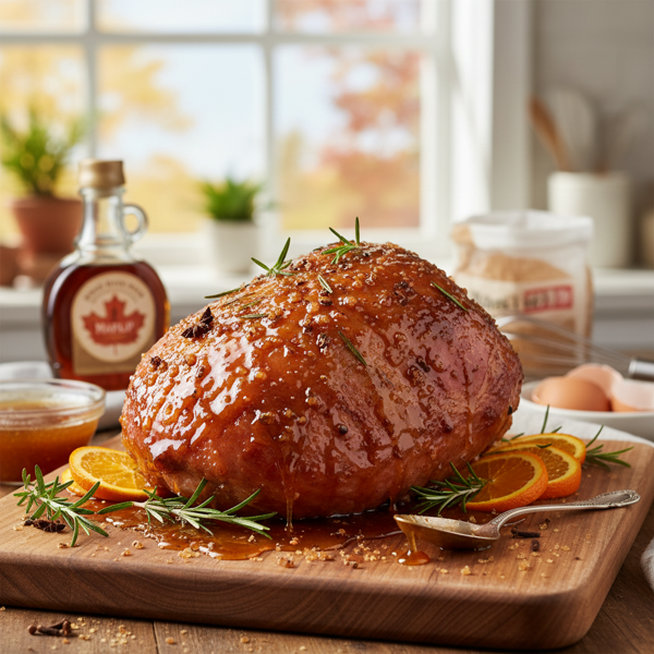 Sweet Maple-Brown Sugar Glaze for Ham recipe