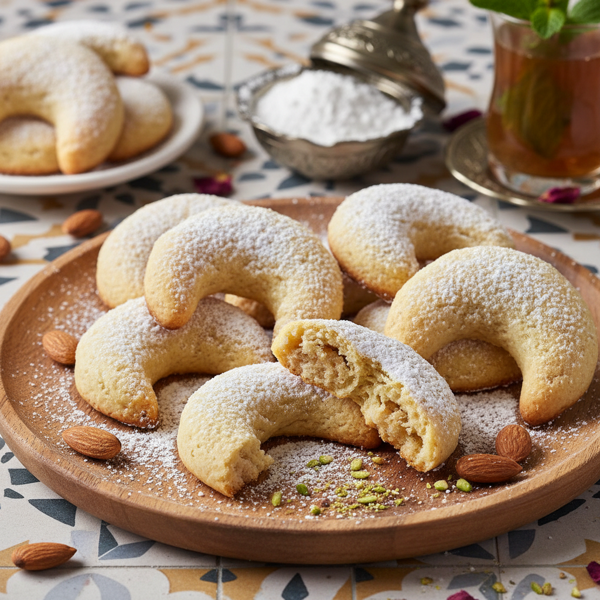 Sweet Moroccan Almond Crescents recipe