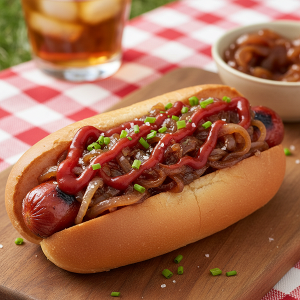 Sweet Onion and Ketchup Delight for Hot Dogs recipe