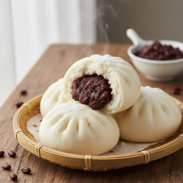 Sweet Red Bean Steamed Buns (Anman) recipe