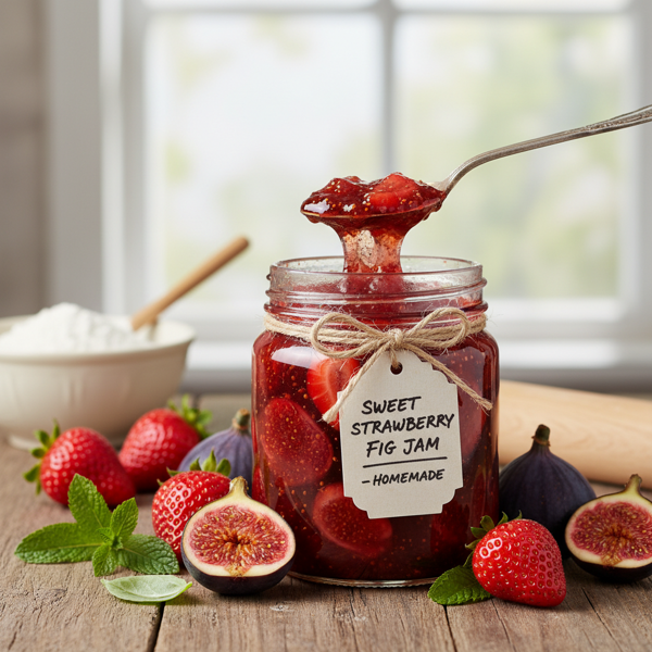 Sweet Strawberry Fig Jam recipe