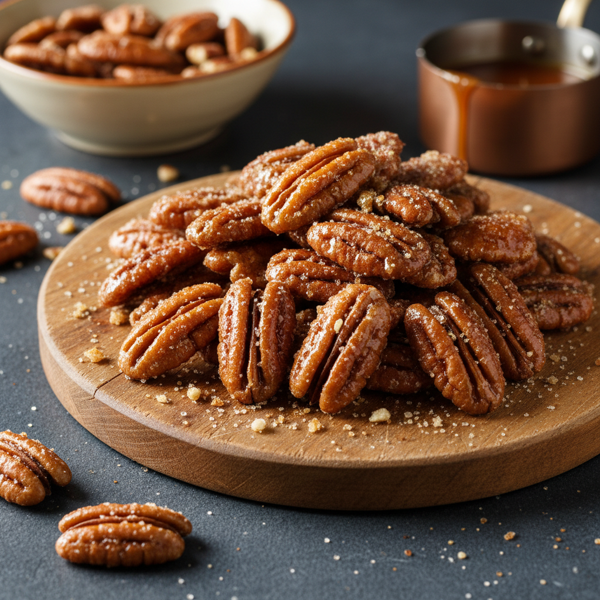 Sweet & Crunchy Glazed Pecans recipe