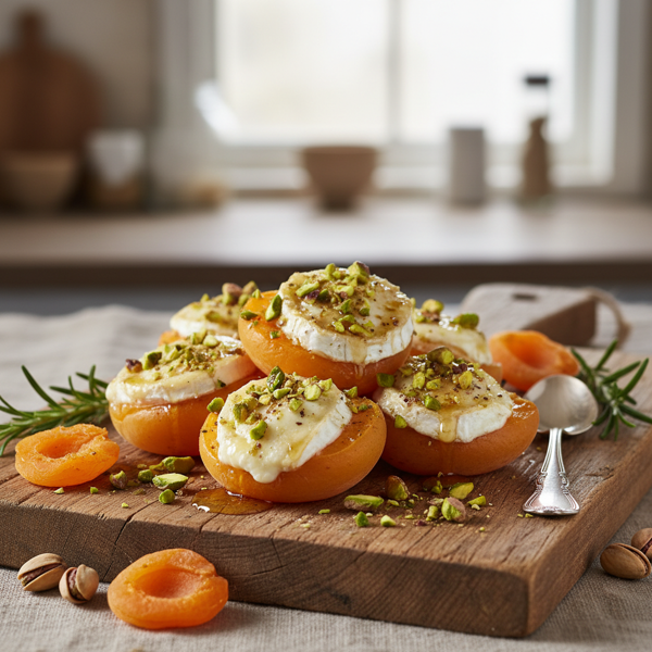 Sweet & Savory Goat Cheese-Stuffed Apricots with Crunchy Pistachios recipe