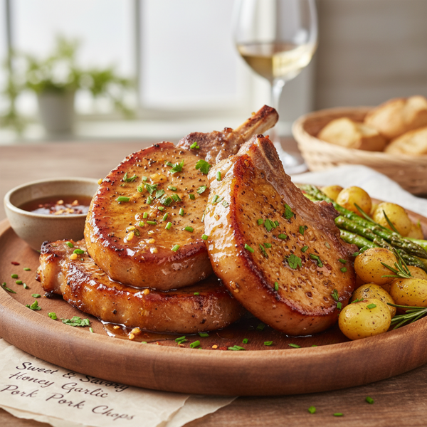 Sweet & Savory Honey Garlic Pork Chops recipe