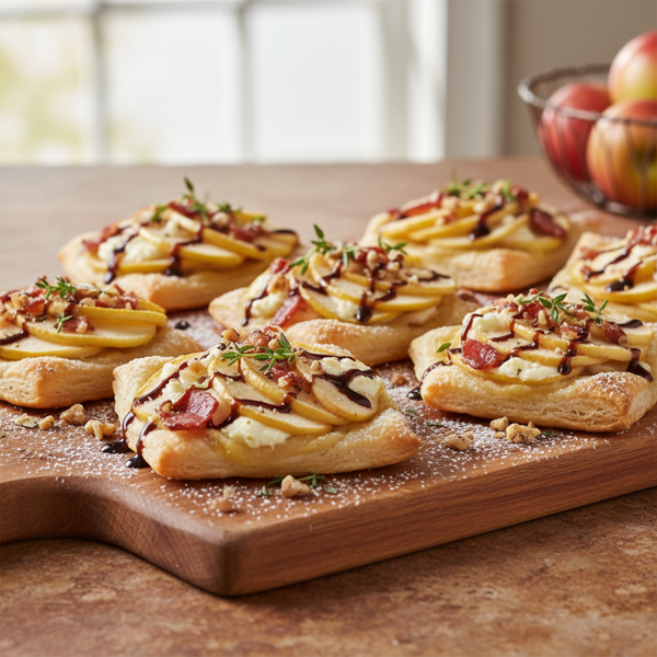 Sweet & Savory Mini Apple Pizzas recipe
