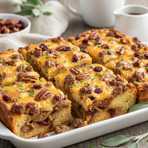Sweet & Savory Sausage Pecan Brunch Bake recipe