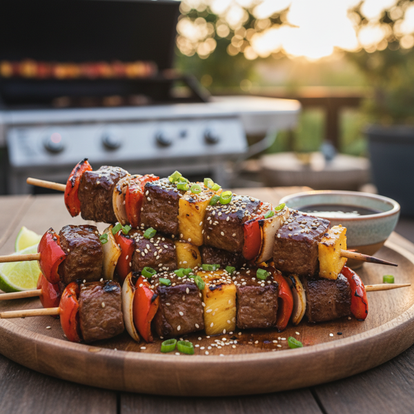 Sweet & Savory Teriyaki Beef Kabobs recipe