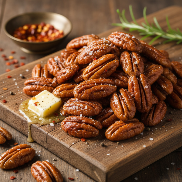 Sweet & Spicy Buttery Pecans recipe