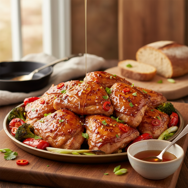 Sweet & Spicy Honey Glazed Chicken Thighs recipe