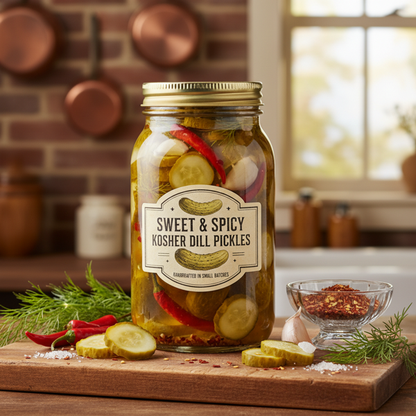 Sweet & Spicy Kosher Dill Pickles recipe