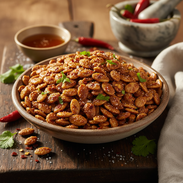 Sweet & Spicy Roasted Pepitas recipe