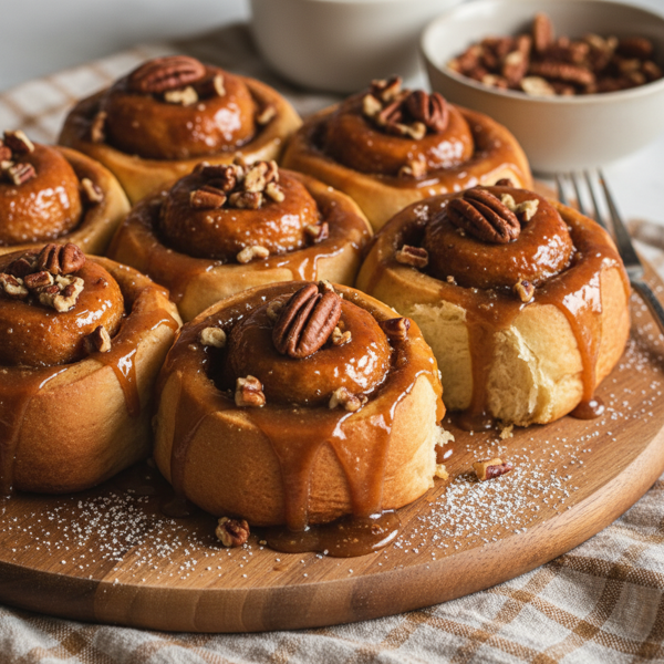 Sweet & Sticky Molasses Pecan Rolls recipe