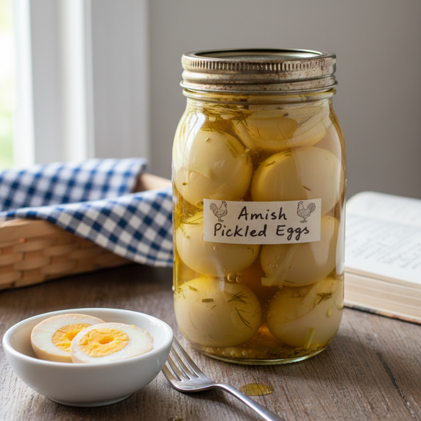 Sweet & Tangy Amish Yellow Pickled Eggs recipe