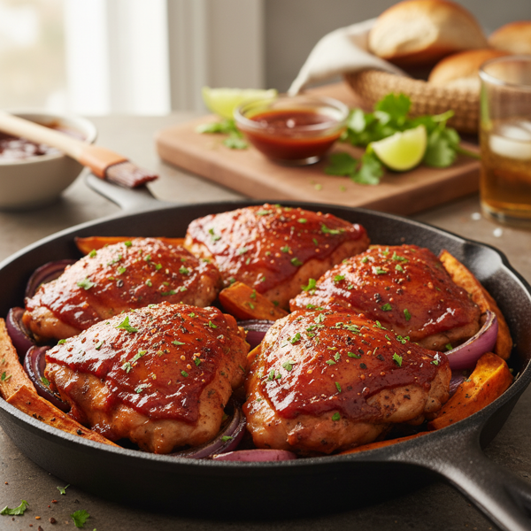 Sweet & Tangy BBQ Baked Chicken Thighs recipe