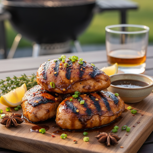 Sweet & Tangy Brown Sugar Bourbon Grilled Chicken recipe