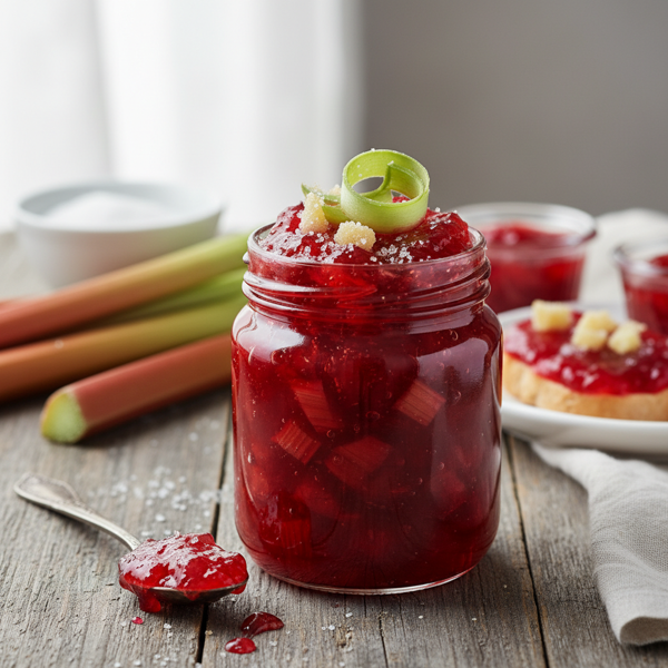Sweet & Tangy Rhubarb Jello Jam recipe