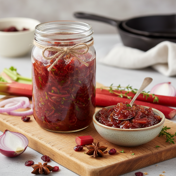 Sweet & Tangy Rhubarb Onion Relish recipe