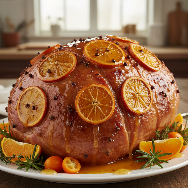 Sweet and Citrusy Glazed Baked Ham recipe