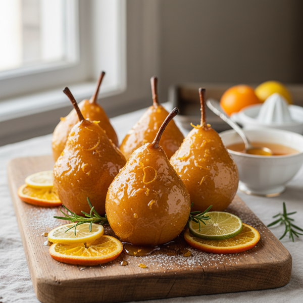 Sweet and Citrusy Glazed Pears recipe