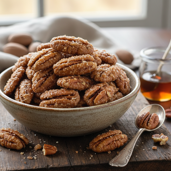 Sweet and Crunchy Candied Pecans recipe