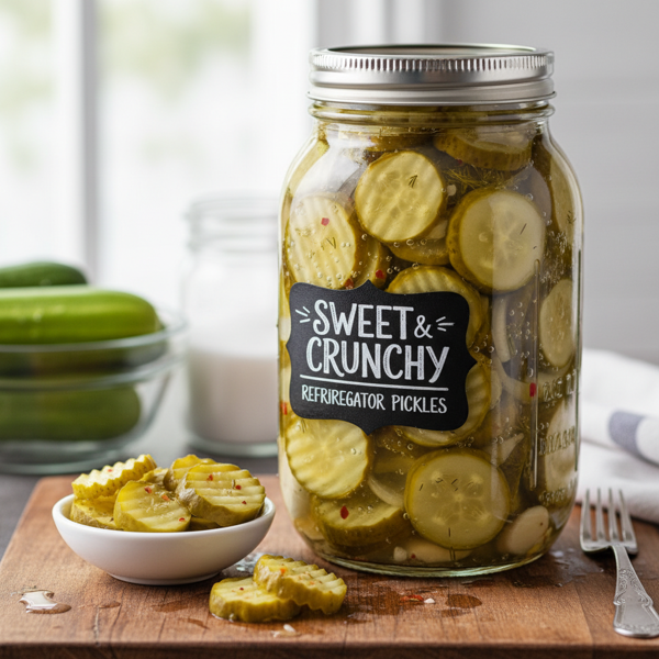 Sweet and Crunchy Refrigerator Pickles recipe