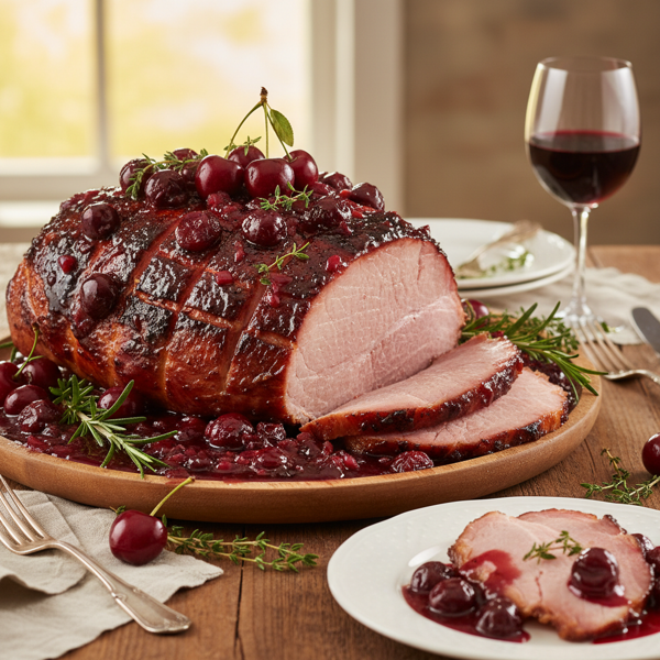 Sweet and Savory Cherry-Glazed Ham recipe