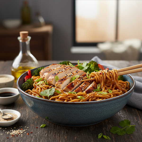 Sweet and Savory Chicken Sesame Noodles recipe