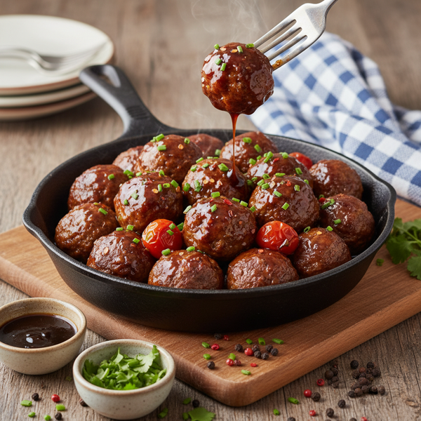 Sweet and Savory Cola-Glazed Meatballs recipe