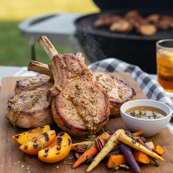 Sweet and Savory Grilled Maple Mustard Pork Chops recipe