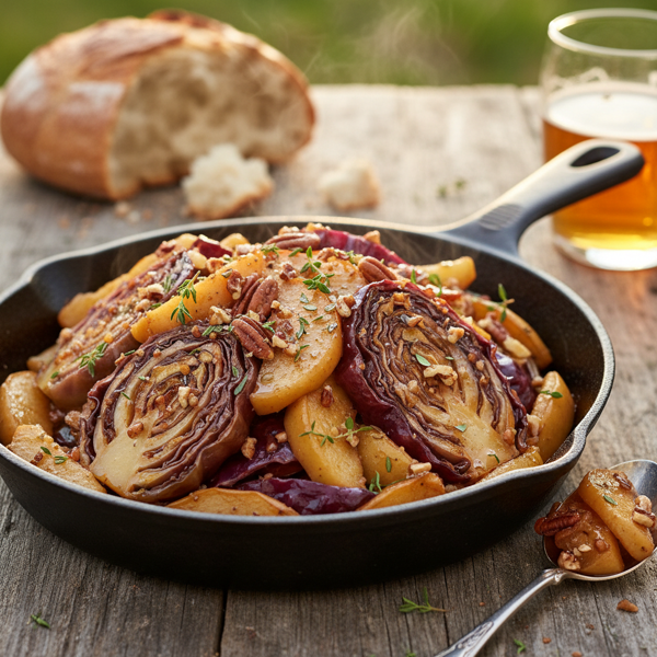 Sweet and Savory Honey-Braised Cabbage with Apples recipe