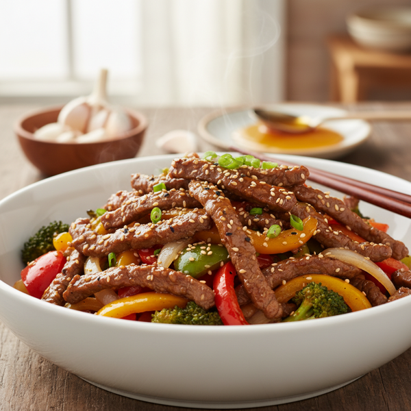 Sweet and Savory Honey Garlic Beef Stir Fry recipe