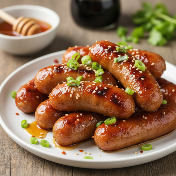 Sweet and Savory Honey Soy Glazed Sausages recipe