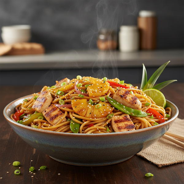 Sweet and Savory Pineapple Chicken Lo Mein recipe
