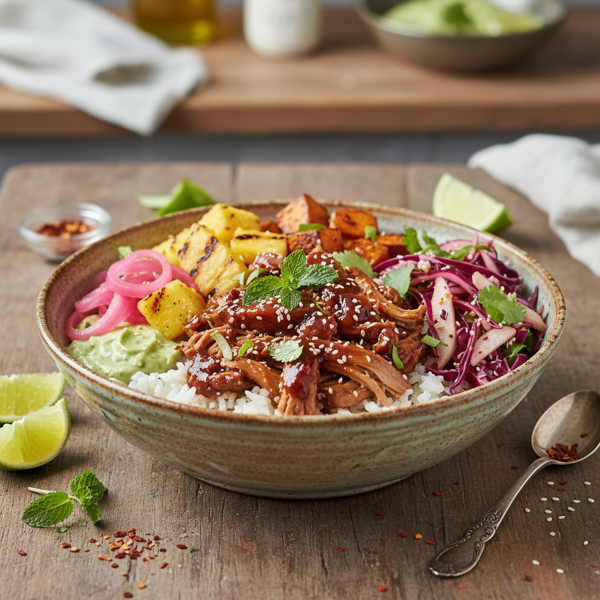 Sweet and Savory Pork Barbacoa Bowl recipe
