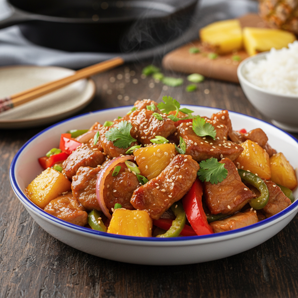 Sweet and Savory Pork Pineapple Stir-Fry recipe